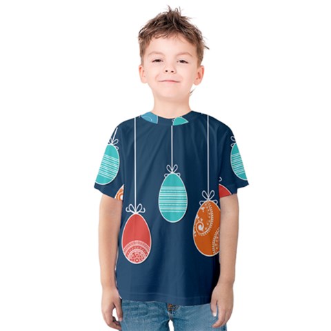 Easter Egg Balloon Pink Blue Red Orange Kids  Cotton Tee by Alisyart