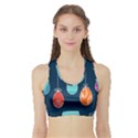 Easter Egg Balloon Pink Blue Red Orange Sports Bra with Border View1