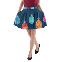 Easter Egg Balloon Pink Blue Red Orange A-line Pocket Skirt by Alisyart