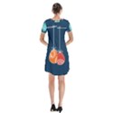 Easter Egg Balloon Pink Blue Red Orange Short Sleeve V-neck Flare Dress View2