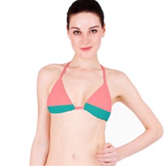 Flag Color Pink Blue Line Bikini Top by Alisyart