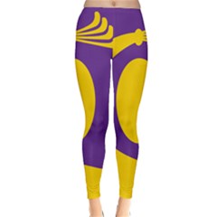 Flag Purple Yellow Circle Classic Winter Leggings by Alisyart