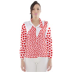 Heart Love Valentines Day Red Sign Wind Breaker (women) by Alisyart