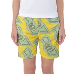 Money Dollar $ Sign Green Yellow Women s Basketball Shorts by Alisyart