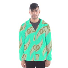 Money Dollar $ Sign Green Hooded Wind Breaker (men) by Alisyart