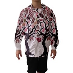 Tree Butterfly Insect Leaf Pink Hooded Wind Breaker (kids) by Alisyart