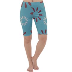 Fish Animals Star Brown Blue White Cropped Leggings  by Alisyart