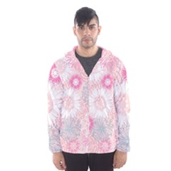 Flower Floral Sunflower Rose Pink Hooded Wind Breaker (men) by Alisyart