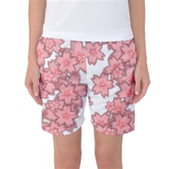 Flower Floral Pink Women s Basketball Shorts