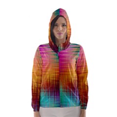 Colourful Weave Background Hooded Wind Breaker (women) by Simbadda