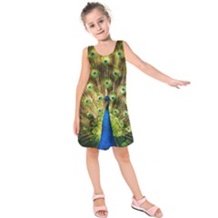 Peacock Bird Kids  Sleeveless Dress by Simbadda