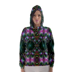 Digital Kaleidoscope Hooded Wind Breaker (women) by Simbadda