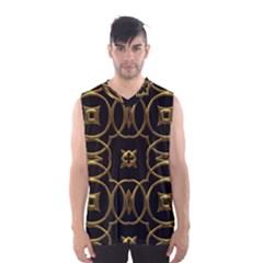 Black And Gold Pattern Elegant Geometric Design Men s Basketball Tank Top by yoursparklingshop