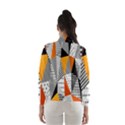 Contrast Hero Triangle Plaid Circle Wave Chevron Orange White Black Line Wind Breaker (Women) View2