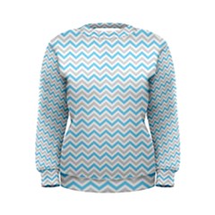 Free Plushie Wave Chevron Blue Grey Gray Women s Sweatshirt by Alisyart