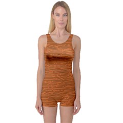 Illustration Orange Grains Line One Piece Boyleg Swimsuit by Alisyart