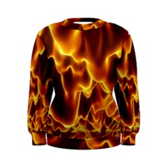 Sea Fire Orange Yellow Gold Wave Waves Women s Sweatshirt by Alisyart