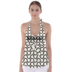 Shutterstock Wave Chevron Grey Babydoll Tankini Top by Alisyart