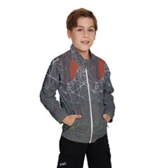 Sun Line Lighs Nets Green Orange Geometric Mountains Wind Breaker (kids) by Alisyart