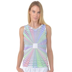 Tunnel With Bright Colors Rainbow Plaid Love Heart Triangle Women s Basketball Tank Top by Alisyart