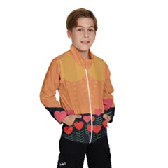 Love Heart Valentine Sun Flowers Wind Breaker (kids) by Simbadda