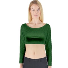 Texture Green Rush Easter Long Sleeve Crop Top by Simbadda