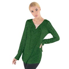 Texture Green Rush Easter Women s Tie Up Tee by Simbadda