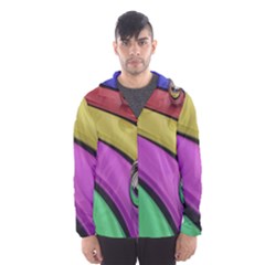 Balloons Colorful Rainbow Metal Hooded Wind Breaker (men) by Simbadda