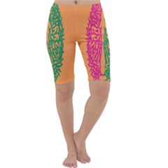 Brian Pink Green Orange Smart Cropped Leggings  by Alisyart