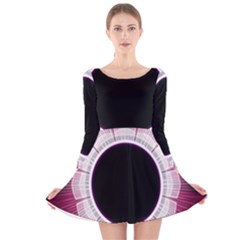 Circle Border Hole Black Red White Space Long Sleeve Velvet Skater Dress by Alisyart