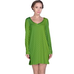 Green Wave Waves Line Long Sleeve Nightdress by Alisyart