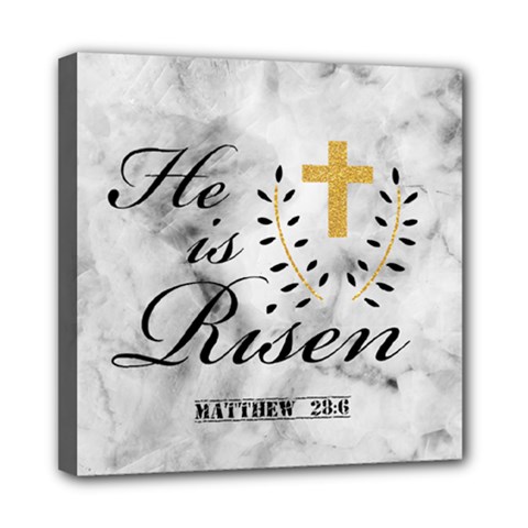 He Is Risen Marble Mini Canvas 8  X 8  (framed) by strawberrymilkstore8
