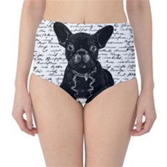 Cute Bulldog High-waist Bikini Bottoms by Valentinaart