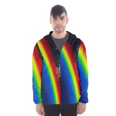 Rainbow Earth Outer Space Fantasy Carmen Image Hooded Wind Breaker (men) by Simbadda