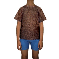 Texture Background Rust Surface Shape Kids  Short Sleeve Swimwear by Simbadda