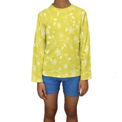 Floral Pattern Kids  Long Sleeve Swimwear by Valentinaart