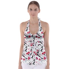 Floral Pattern Babydoll Tankini Top by Valentinaart