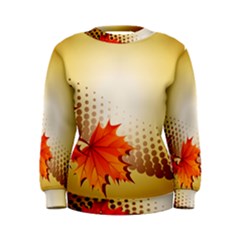 Background Leaves Dry Leaf Nature Women s Sweatshirt by Simbadda