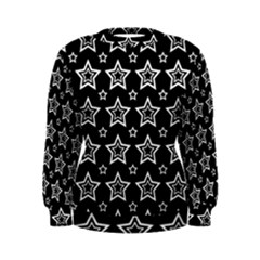 Star Black White Line Space Women s Sweatshirt by Alisyart