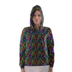 Pattern Abstract Paisley Swirls Hooded Wind Breaker (women) by Simbadda