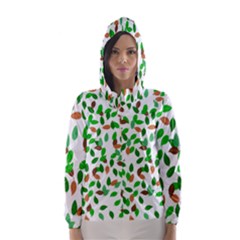 Leaves True Leaves Autumn Green Hooded Wind Breaker (women) by Simbadda