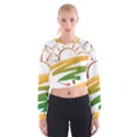 Sunset Spring Graphic Red Gold Orange Green Women s Cropped Sweatshirt View1