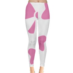 Bow Ties Pink Leggings  by Alisyart