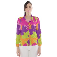 Butterfly Animals Rainbow Color Purple Pink Green Yellow Wind Breaker (women) by Alisyart