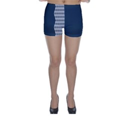 Argyle Triangle Plaid Blue Grey Skinny Shorts by Alisyart
