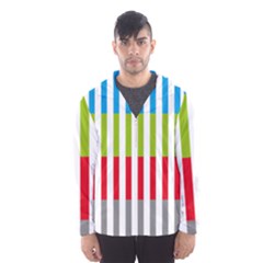 Color Bars Rainbow Green Blue Grey Red Pink Orange Yellow White Line Vertical Hooded Wind Breaker (men) by Alisyart