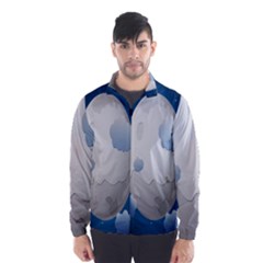 Cloud Moon Star Blue Sky Night Light Wind Breaker (men) by Alisyart