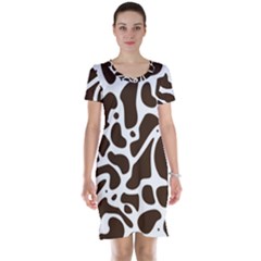 Dalmantion Skin Cow Brown White Short Sleeve Nightdress by Alisyart