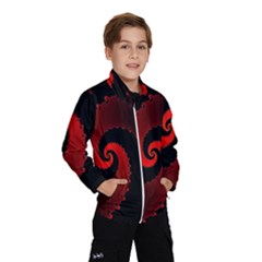 Red Fractal Spiral Wind Breaker (kids) by Simbadda