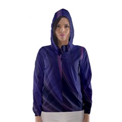 Purple Fractal Hooded Wind Breaker (women) by Simbadda